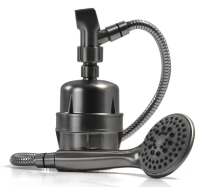 Brushed Nickel Fluoride Shower Filter W/ Massage Wand